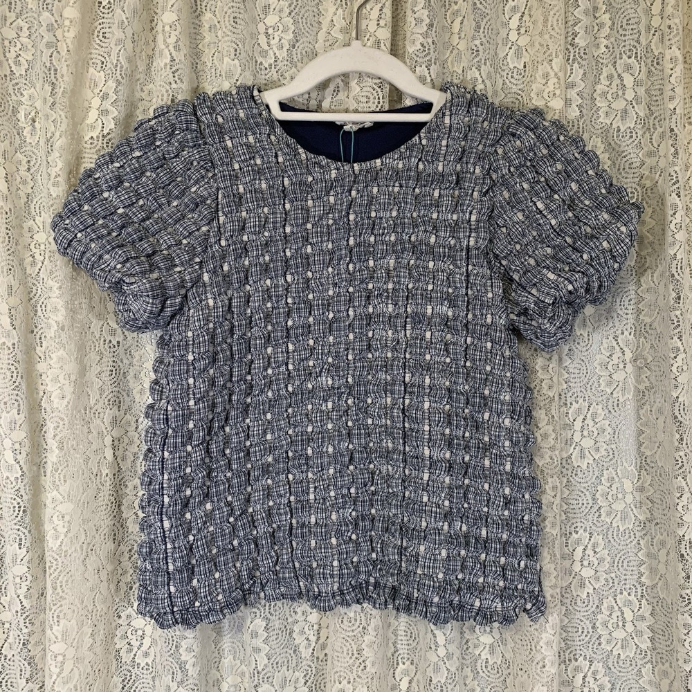 Hayden Girl Waffle Textured‎ Puff Sleeve Top